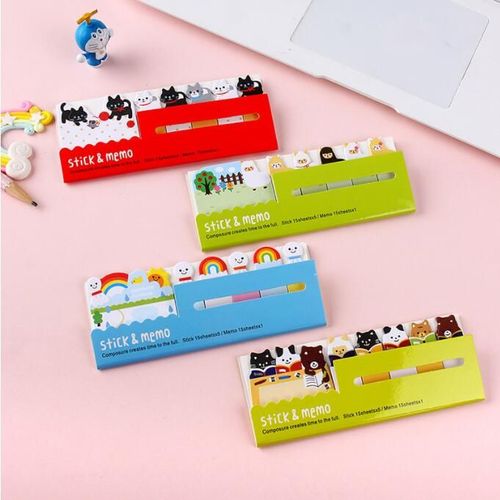 Bloc-Notes Avec Animal Et Chat, Étiquette Autocollante Mignonne N Times, Signet, Papeterie, Vente En Gros, Fournitures Scolaires, 40 Pièces/Lot