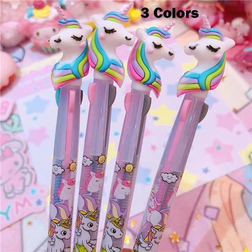 Stylos À Bille Licorne Arc-En-Ciel, 10 Couleurs, 40 Pièces/Lot, Jolis Stylos À Pression, Fournitures D'écriture Scolaires Et De Bureau, Papeterie Cadeau