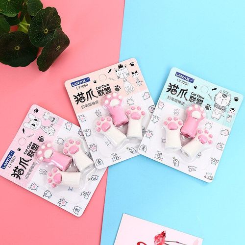 Gommes À Crayon Créatives Patte De Chat, En Caoutchouc Kawaii, Pour Dessin Et Écriture, Papeterie Pour Enfants, Cadeaux, Fournitures Scolaires, 24 Paquets/Lot