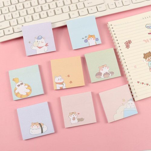 Bloc-Notes Hamster Dessin Animé Mignon N Fois, Étiquette Autocollante, Signet, Papeterie Cadeau, Fournitures Scolaires, 24 Pièces/Lot