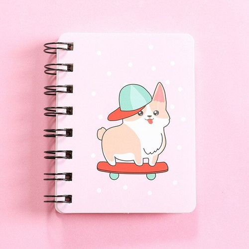 Cahier À Bobine Animal Chien Chat 12 Pièces/Lot, Feuille Lâche Portable, Carte Vierge Pour Livre De Mots, Bloc-Notes Déchirables, Papeterie Fournitures Scolaires