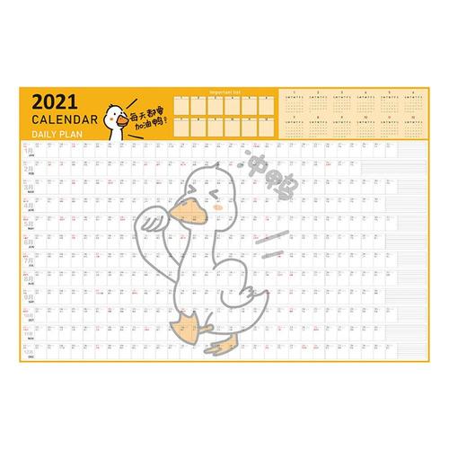 Calendrier Mural De 2022 Ans En Forme De Canard, Dessin Animé Mignon, Calendrier D'apprentissage De 365 Jours, Planificateur Périodique, Année Mémo, Agenda Organisateur, Bureau