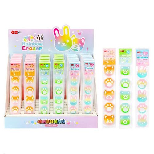 Gommes À Crayon En Caoutchouc Dessin Animé Patte De Chat Animal, 36 Paquets/Lot, Kawaii, Papeterie Cadeaux Pour Enfants, Fournitures Scolaires