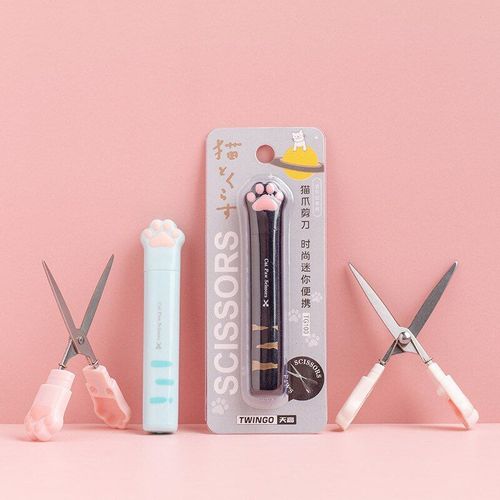 Mini Ciseaux D'art Patte De Chat Kawaii, Coupe-Papier De Sécurité Pour Enfants, Couteau Utilitaire, Fournitures Scolaires, Papeterie Cadeaux 12 Pièces/Lot
