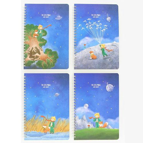 Cahier À Bobine Garçon Loup Créatif 4 Pièces/Lot, Jolie Feuille Ample, Carte Vierge Pour Livre De Mots, Bloc-Notes Déchirables, Papeterie Fournitures Scolaires