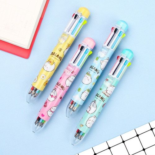 Stylo À Bille Molang Lapin 8 Couleurs, 36 Pièces/Lot, Mignon, À Pression, Fournitures D'écriture, Pour École Et Bureau, Papeterie Cadeau