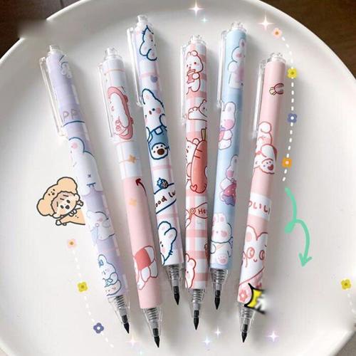 36 Pcs/Lot Animal De Bande Dessinée Lapin Ours Continue D'écrire Mécanique Crayon Mignon Dessin Peinture Stylos École Fournitures De Bureau En Gros