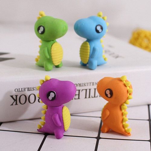 Effaceur Créatif Dinosaure, Emballage Indépendant, Gomme Détachable, Papeterie Prix Étudiant Vente En Gros 4 Pièces