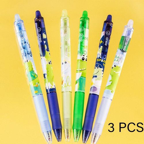 Stylo À Bille Effaçable En Forme De Petit Dinosaure, Stylo À Gel Effaçable, Bleu, Fournitures Scolaires Et De Bureau, 3/6