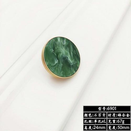 Xl-Stone Moss Green - Poignée en pierre moderne Simple à trou unique, pour porte ronde, accessoires de meubles de garde robe