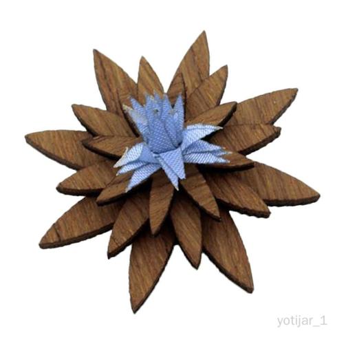 Yotijar Costume De Mariage Pour Hommes Corsage Wood Lapel Brooch Pin 5