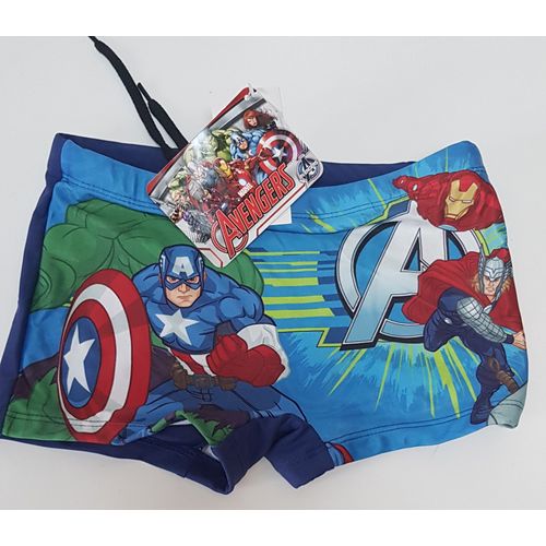 Maillot De Bain Garcon / Boxer / Avec Elasthane Et Cordon De Serrage/ Avengers Marvel / 10 Ans / Neuf Etiquette