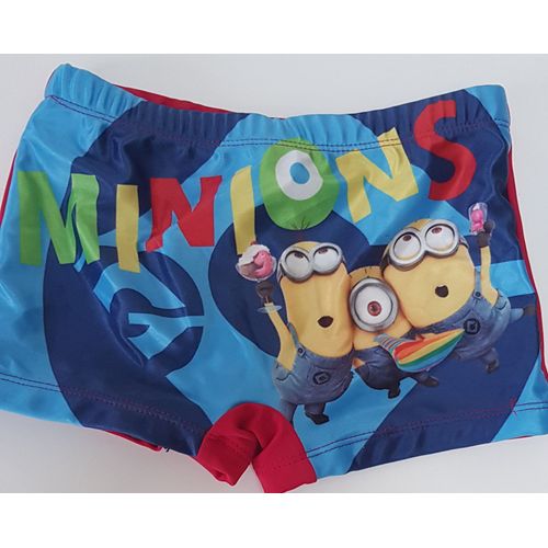 Maillot De Bain Garcon / Boxer / Avec Elasthane Et Cordon De Serrage/ Minions / 6 Ans / Neuf Etiquette