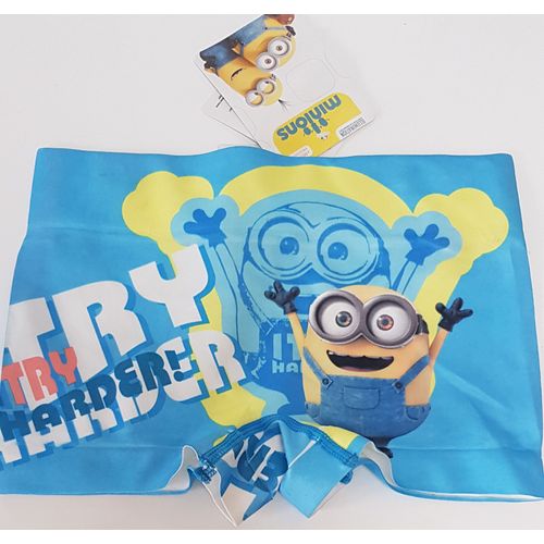 Maillot De Bain Garcon / Boxer / Avec Elasthane / Minions /4-5 Ans / Neuf Etiquette