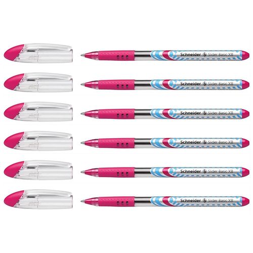 Schneider Lot De 6 Stylos À Bille Slider Basic Pte Extra Large Rose