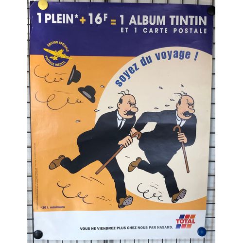Affiche Dupond Et Dupont Soyez Du Voyage Total, Tintin Et Milou, Hergé, Bd, Bande Dessinée