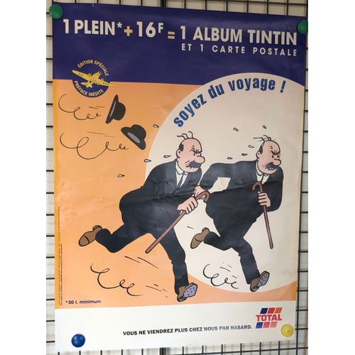 Affiche Dupont Et Dupond Soyez Du Voyage Total, Tintin Et Milou, Hergé, Bd, Bande Dessinée