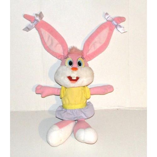 Peluche Lapin Tiny Toons Vintage Playskool 1991 - Doudou Lapine Rose Bugs Bunny Warner Bros 33 Cm