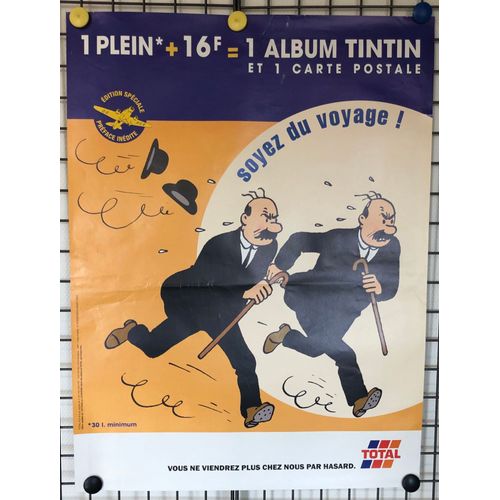 Affiche Dupont Et Dupond Soyez Du Voyage Total, Tintin Et Milou, Hergé, Bd, Bande Dessinée