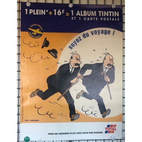 Affiche Dupond Et Dupont Soyez Du Voyage Total, Tintin Et Milou, Hergé, Bd, Bande Dessinée