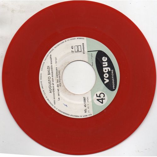 45 Tours Vogue Vs 45-12087 Augusto Baldi Le Secret De Tes Caresses -Le Tango De Marylou - Disque Rose