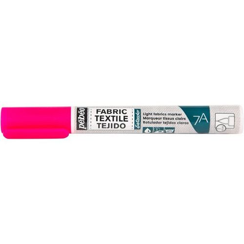 Marqueur - Feutre - Textile Clair - Rose Fluo - Setacolor - Pébéo - Pointe Pinceau - 1 Mm