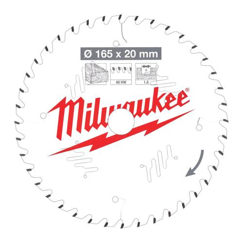 Milwaukee 4932471932 - Lames de scies circulaires - CSB P W 165 x 20 x 1.6 x 40ATB