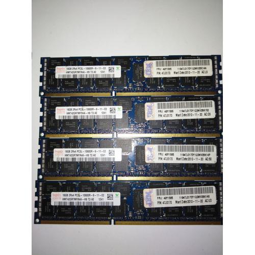 64 GIGA DE RAM - 16G X4 ( IBM 16 Gb 2Rx4 PC3L - 10600R - 9 -11 - E2)