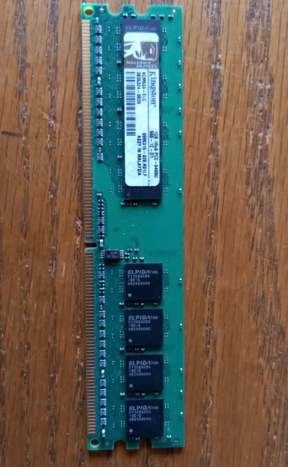 RAM Kingtson 1GB 1RX8 PC2 6400U 666 12 D1