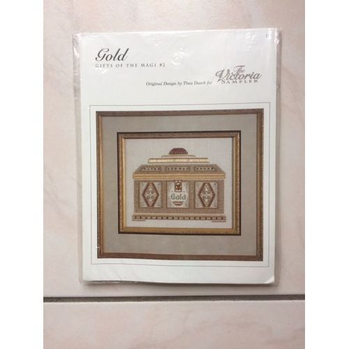 Semi-Kit Broderie Au Point Compte - Coffre Gold -