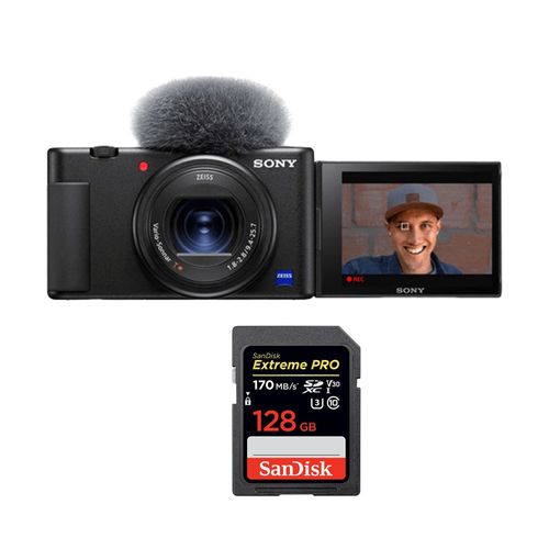 Sony ZV-1 Caméra Noir+SanDisk 128 Go Extreme Pro SDXC UHS-I U3 V30 170 Mo