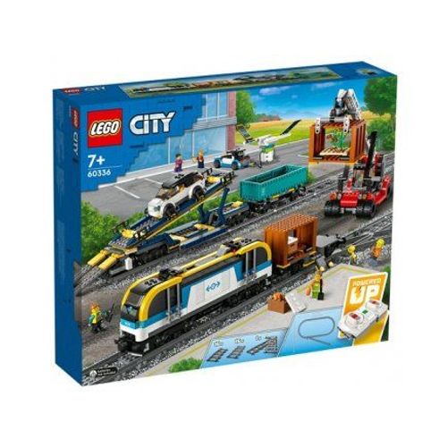 Set LEGO 60336 Train de marchandises Telecommande, inclus 33 rails et accessoires - Circuit + Carte Tigre - Jeu construction