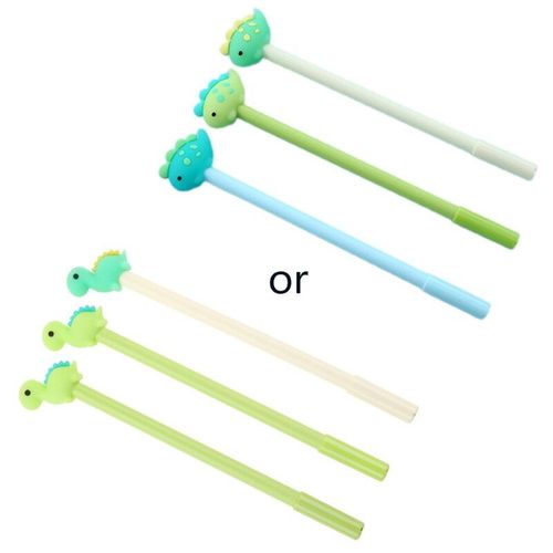 Ensemble De Stylos À Bille Gel Rechargeables, 3 Pièces/Paquet, Jolis Stylos De Dinosaure En Silicone Pour Étudiants, Dessin, Livraison Directe
