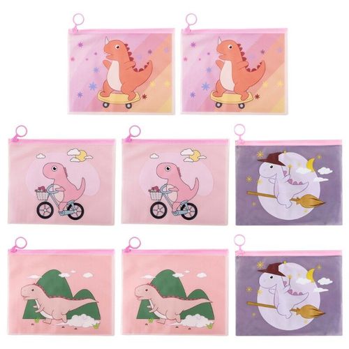 Étui À Crayons Transparent En Pvc, 8 Pièces, Dessin Animé Lapin/Dinosaure, Étui Étanche Pour Étudiants, Livraison Directe