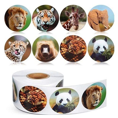 Autocollants Animaux Du Zoo Pour Récompense Scolaire, Étiquette Lion, Tigre, Panda, Décoration Pour Journal Intime, Jouets Pour Enfants, 100/500 Pièces