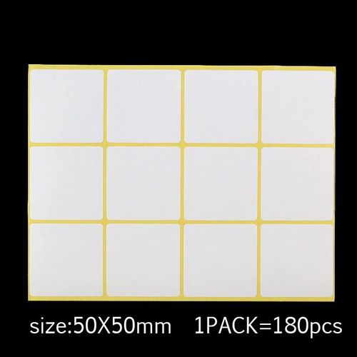Étiquette Autocollante Blanche Pour Note Vierge, Étiquette Autocollante Avec Nom Inscriptible, 50x50mm, 180 Pièces/Paquet