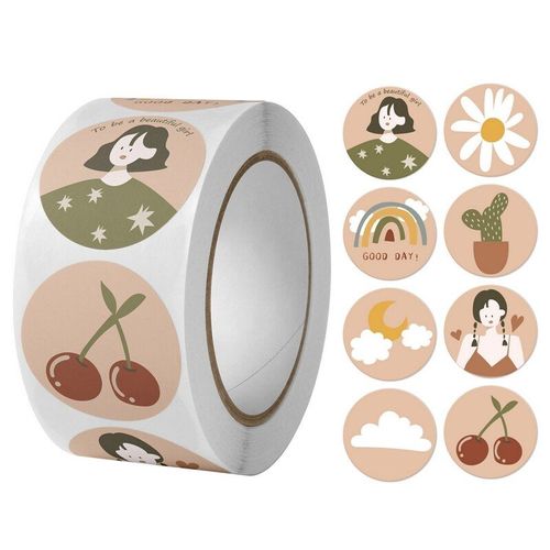 Autocollants Tournesol Filles, Petites Étiquettes Décoratives De Fruits Verts, 25mm, 100/500 Pièces, Jouets Pour Enfants