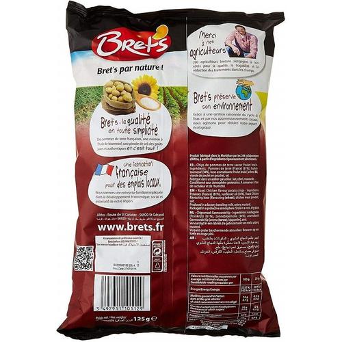 BRETS Chips ondulées saveur poulet braisé 125g pas cher 