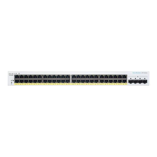 Cisco Business 220 Series CBS220-48P-4G - Commutateur - intelligent - 48 x 10/100/1000 (PoE+) + 4 x Gigabit SFP (liaison montante) - Montable sur rack - PoE+ (382 W)