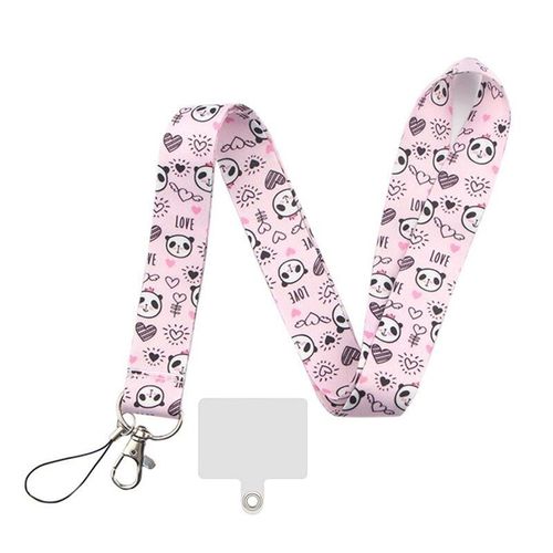 Tour De Cou Et Cordon Telephone Universel Avec Motif Panda Rose