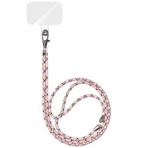 Tour De Cou Et Cordon Telephone Universel Rose A Carreaux