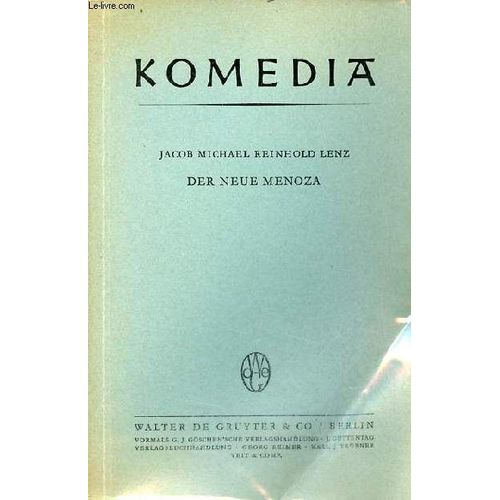 Der Neue Menoza Eine Komödie.