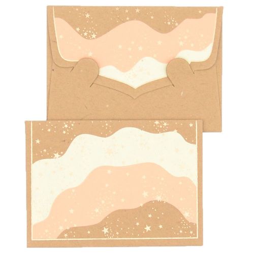 Papertree Stardust Lot De 5 Mini Enveloppesmessage + Carte 8,5x6cm Naturel