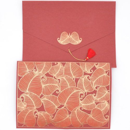 Papertree Nature Lot De 5 Enveloppes Cadeau A 5 Rouge/Or