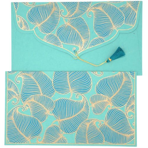 Papertree Nature Lot De 5 Enveloppes Cadeau 19x10cm - Océan/Or