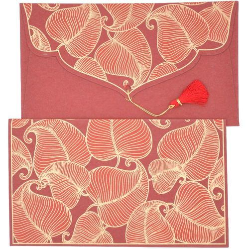 Papertree Nature Lot De 5 Enveloppes Cadeau 19x10 Cm Rouge/Or