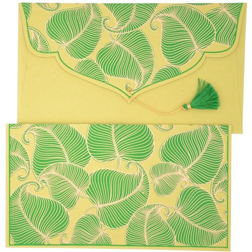 Papertree Nature Lot De 5 Enveloppes Cadeau 19x10cm - Vert/Or