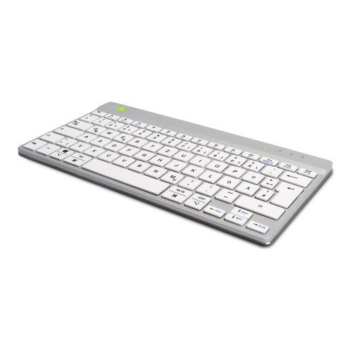 R-Go Clavier Ergonomique Compact break - Clavier - sans fil - Bluetooth 5.0 - QWERTZ - Allemand - blanc