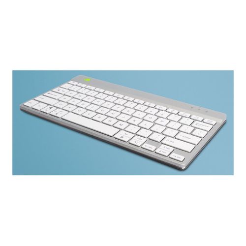 R-Go Compact Break - Clavier - avec indicateur de rupture intégré - sans fil - Bluetooth 5.0 - QWERTY - Nordique - blanc