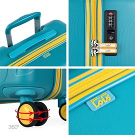 Mutisol Valise de Voyage Trolly Rigide en ABS avec TSA Serrure Léger Durable Dur Coque 4 Spinner Roues,56cm,Bleu Marine 